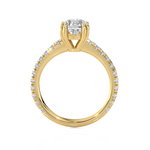 Round Lab Grown Diamond Side Stone Engagement Ring