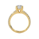 Round Lab Grown Diamond Side Stone Engagement Ring