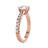 Round Lab Grown Diamond Side Stone Engagement Ring