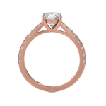 Round Lab Grown Diamond Side Stone Engagement Ring