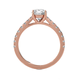 Round Lab Grown Diamond Side Stone Engagement Ring