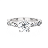 Round Lab Grown Diamond Side Stone Engagement Ring
