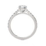 Round Lab Grown Diamond Side Stone Engagement Ring