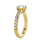 Round Lab Grown Diamond Side Stone Engagement Ring