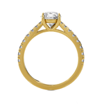 Round Lab Grown Diamond Side Stone Engagement Ring