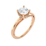 Round Lab Grown Diamond Side Stone Engagement Ring