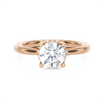 Round Lab Grown Diamond Side Stone Engagement Ring