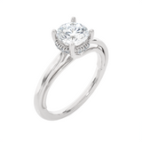 Round Lab Grown Diamond Side Stone Engagement Ring