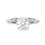 Round Lab Grown Diamond Side Stone Engagement Ring