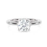 Round Lab Grown Diamond Side Stone Engagement Ring
