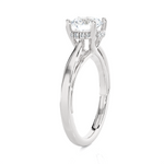 Round Lab Grown Diamond Side Stone Engagement Ring