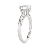 Round Lab Grown Diamond Side Stone Engagement Ring