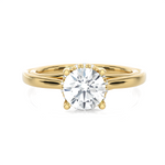 Round Lab Grown Diamond Side Stone Engagement Ring