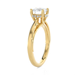 Round Lab Grown Diamond Side Stone Engagement Ring