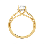 Round Lab Grown Diamond Side Stone Engagement Ring