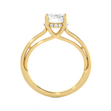 Round Lab Grown Diamond Side Stone Engagement Ring