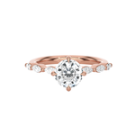 Round Lab Grown Diamond Side Stone Engagement Ring