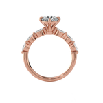 Round Lab Grown Diamond Side Stone Engagement Ring