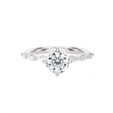 Round Lab Grown Diamond Side Stone Engagement Ring