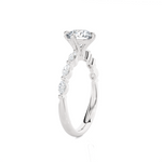 Round Lab Grown Diamond Side Stone Engagement Ring