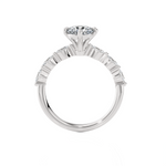 Round Lab Grown Diamond Side Stone Engagement Ring