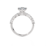 Round Lab Grown Diamond Side Stone Engagement Ring