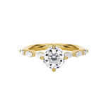 Round Lab Grown Diamond Side Stone Engagement Ring
