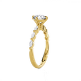 Round Lab Grown Diamond Side Stone Engagement Ring
