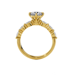 Round Lab Grown Diamond Side Stone Engagement Ring