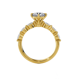 Round Lab Grown Diamond Side Stone Engagement Ring