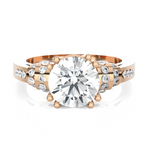 Round Lab Grown Diamond Side Stone Engagement Ring
