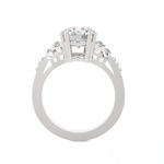 Round Lab Grown Diamond Side Stone Engagement Ring