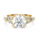 Round Lab Grown Diamond Side Stone Engagement Ring