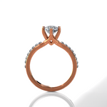 Round Lab Grown Diamond Side Stone Engagement Ring