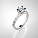 Round Lab Grown Diamond Side Stone Engagement Ring