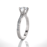 Round Lab Grown Diamond Side Stone Engagement Ring