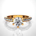 Round Lab Grown Diamond Side Stone Engagement Ring