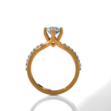 Round Lab Grown Diamond Side Stone Engagement Ring