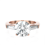 Round With Tapered Baguette Three Stone Lab Grown Diamond Ring