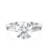 Round With Tapered Baguette Three Stone Lab Grown Diamond Ring
