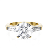 Round With Tapered Baguette Three Stone Lab Grown Diamond Ring