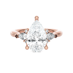 Pear-Shaped Three Stone Lab Grown Diamond Ring
