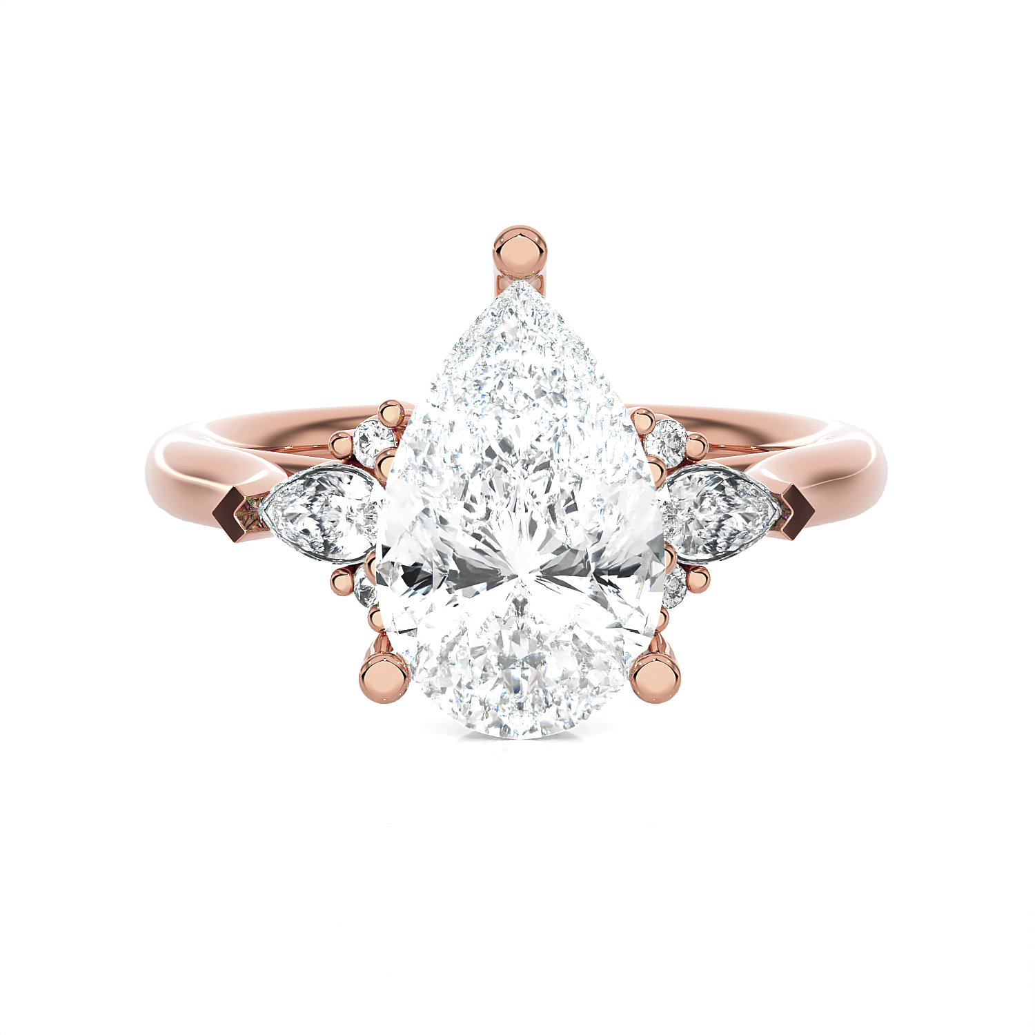 Pear-Shaped Three Stone Lab Grown Diamond Ring