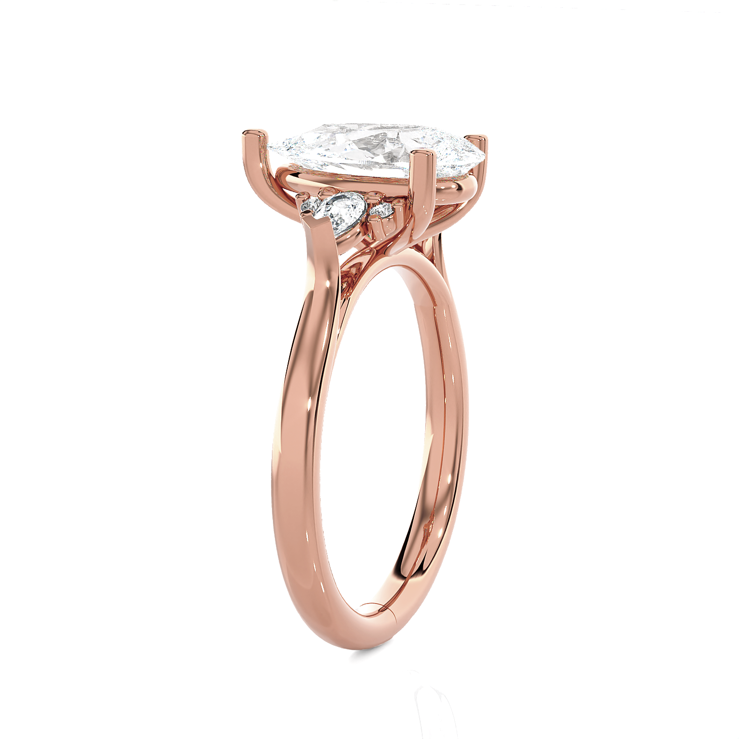 Pear-Shaped Three Stone Lab Grown Diamond Ring
