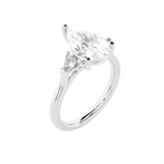 Pear-Shaped Three Stone Lab Grown Diamond Ring