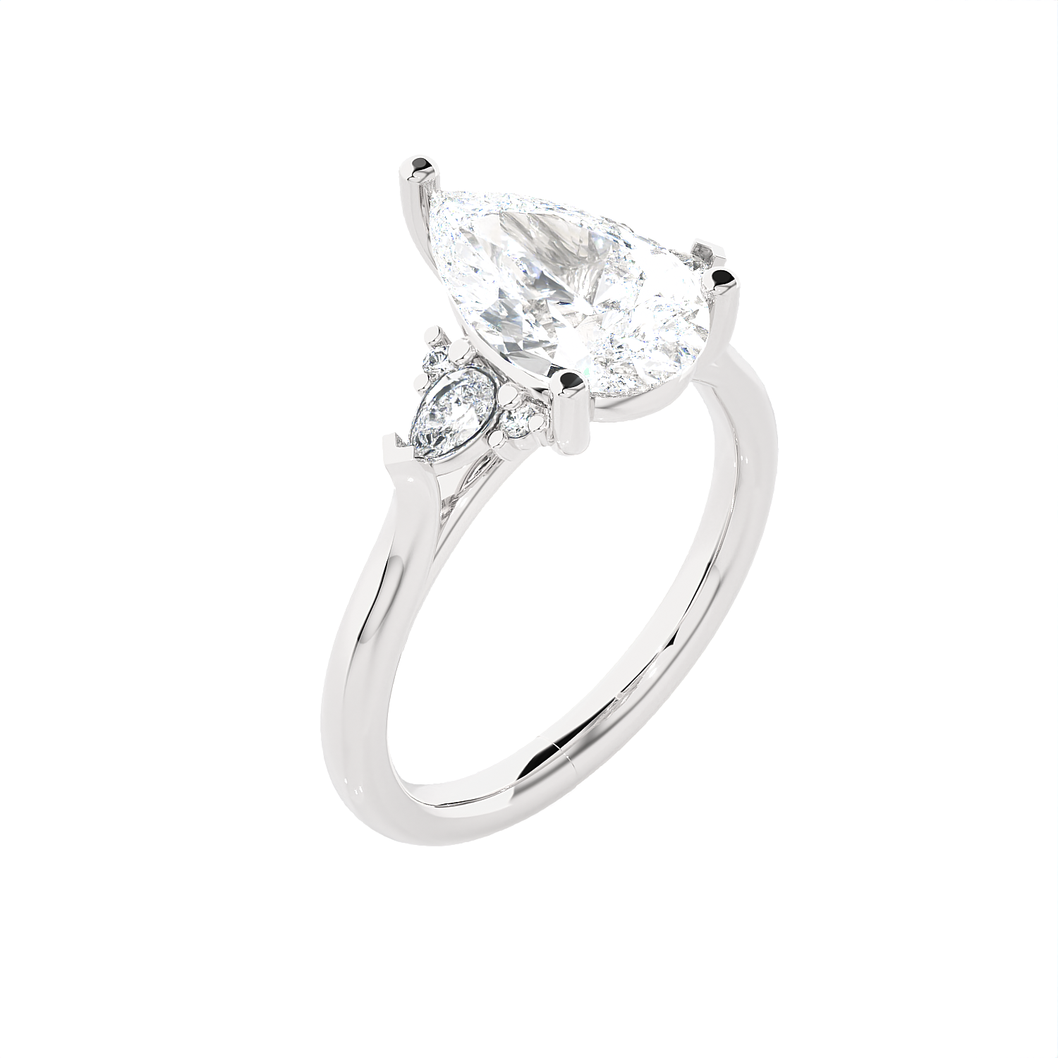 Pear-Shaped Three Stone Lab Grown Diamond Ring
