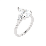 Pear-Shaped Three Stone Lab Grown Diamond Ring