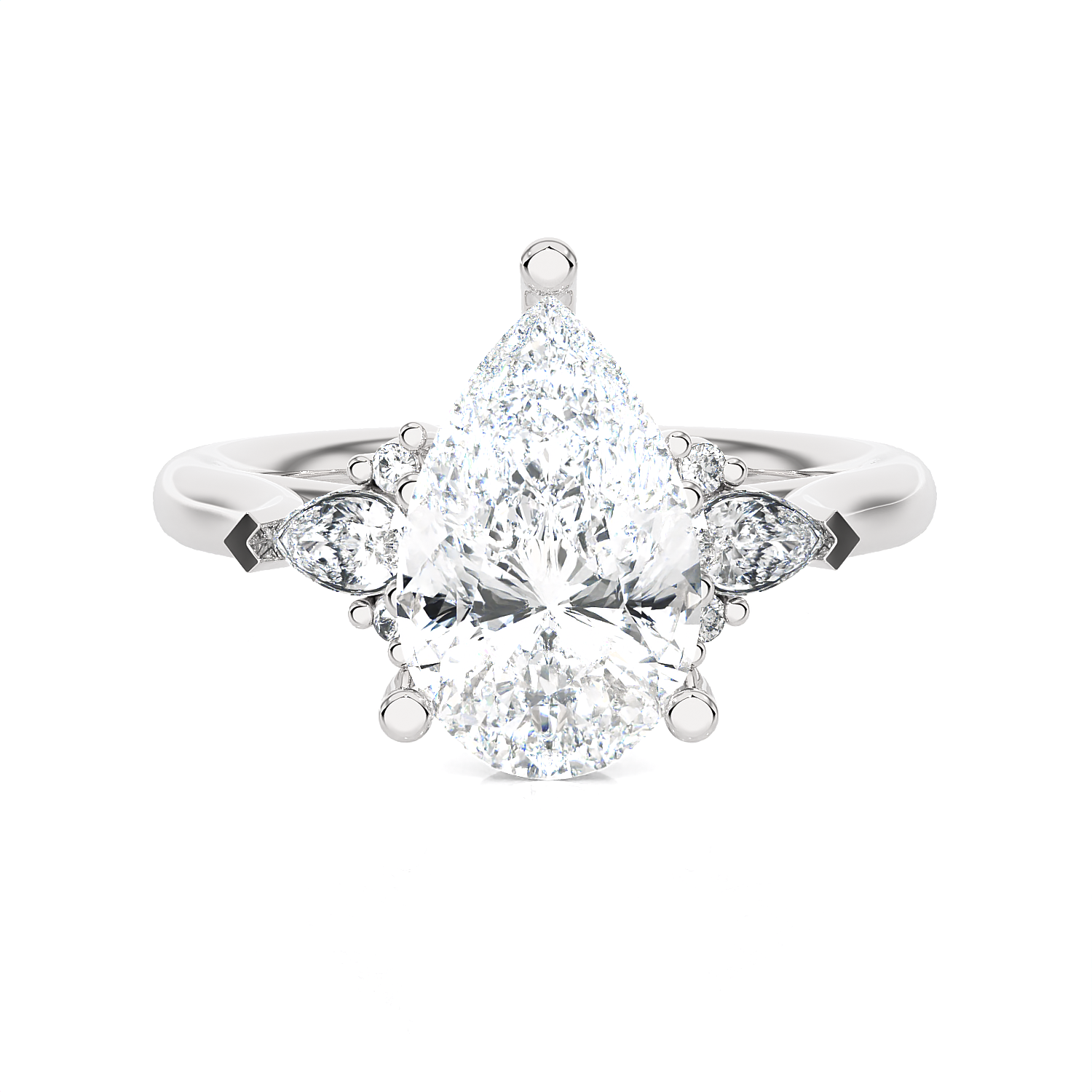 Pear-Shaped Three Stone Lab Grown Diamond Ring