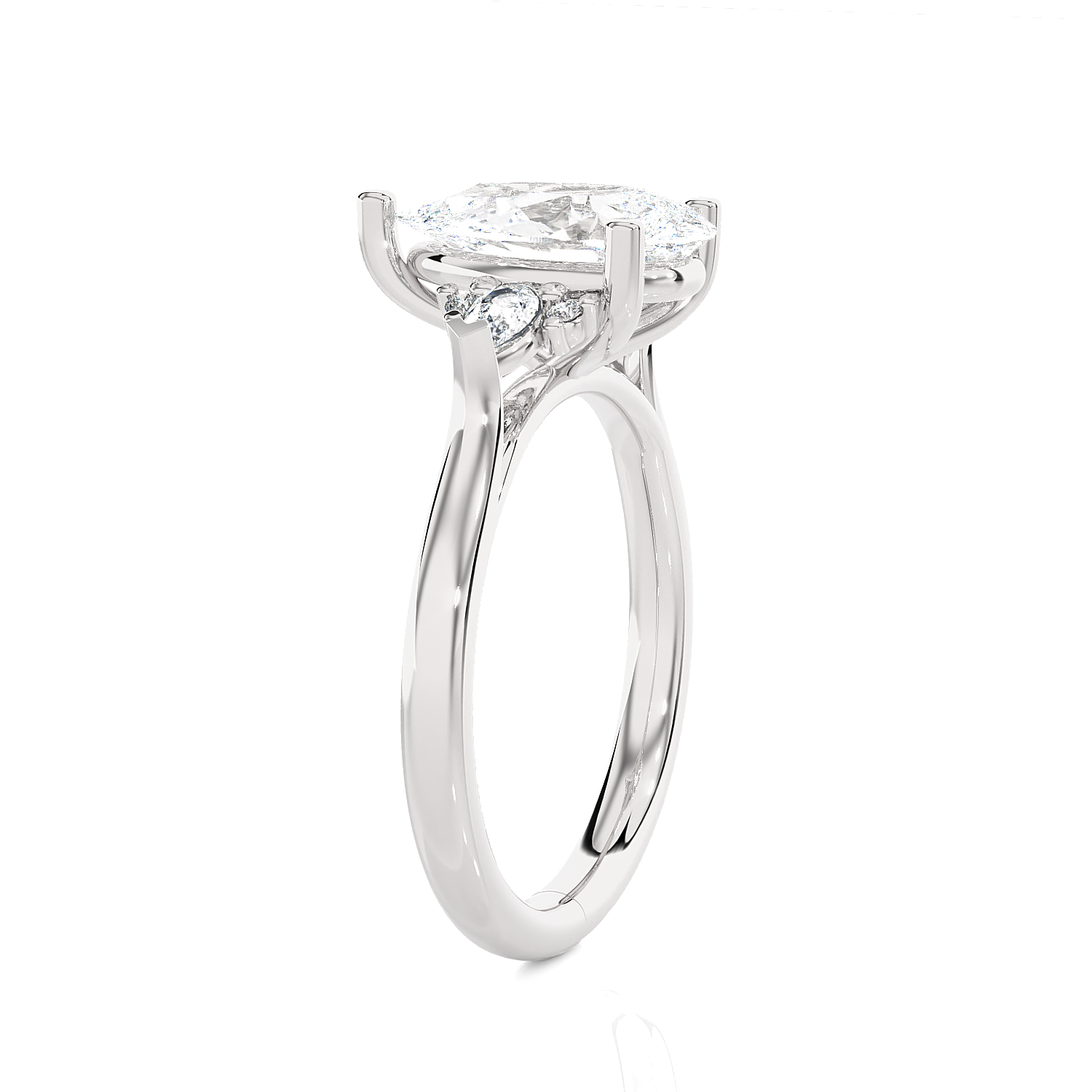 Pear-Shaped Three Stone Lab Grown Diamond Ring