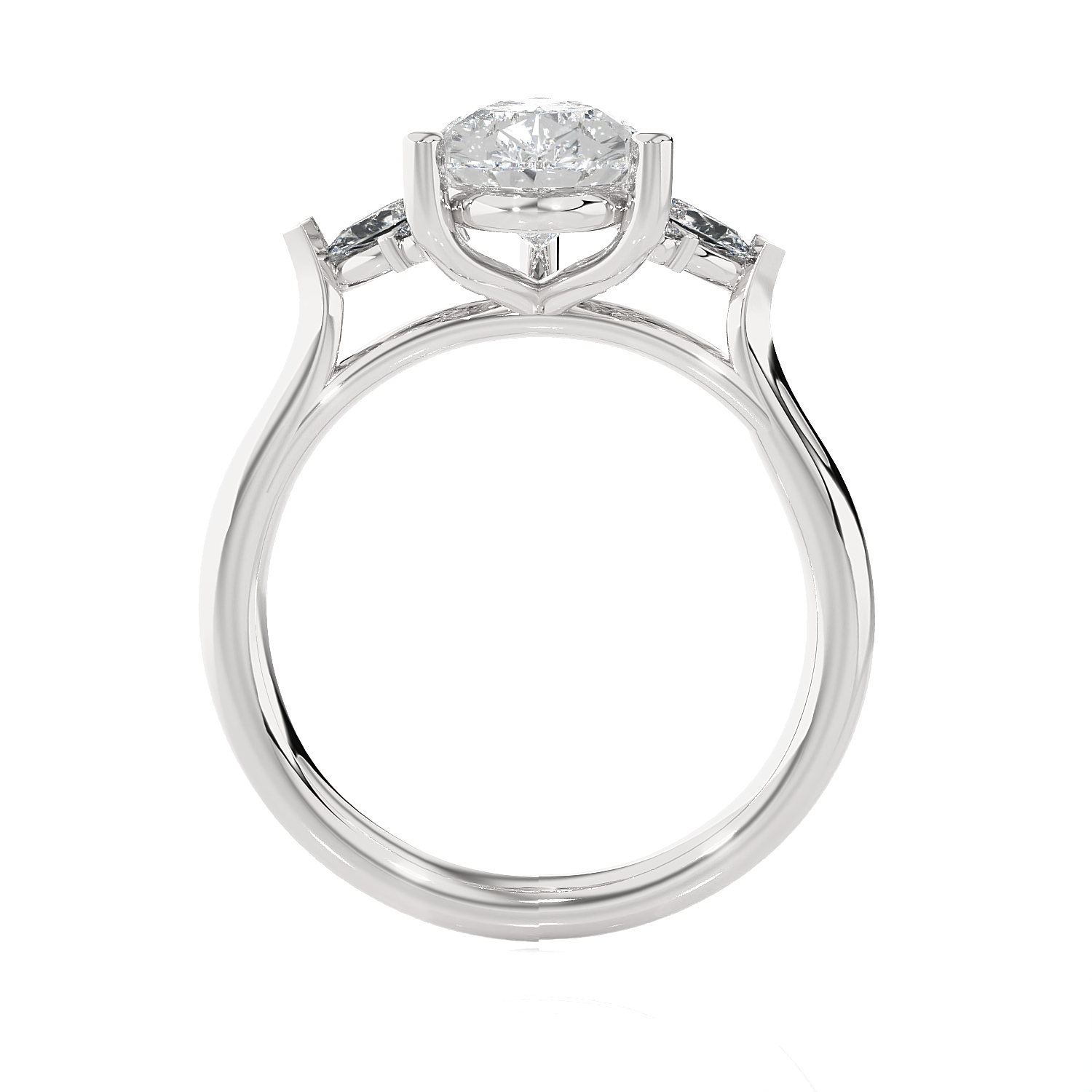 Pear-Shaped Three Stone Lab Grown Diamond Ring